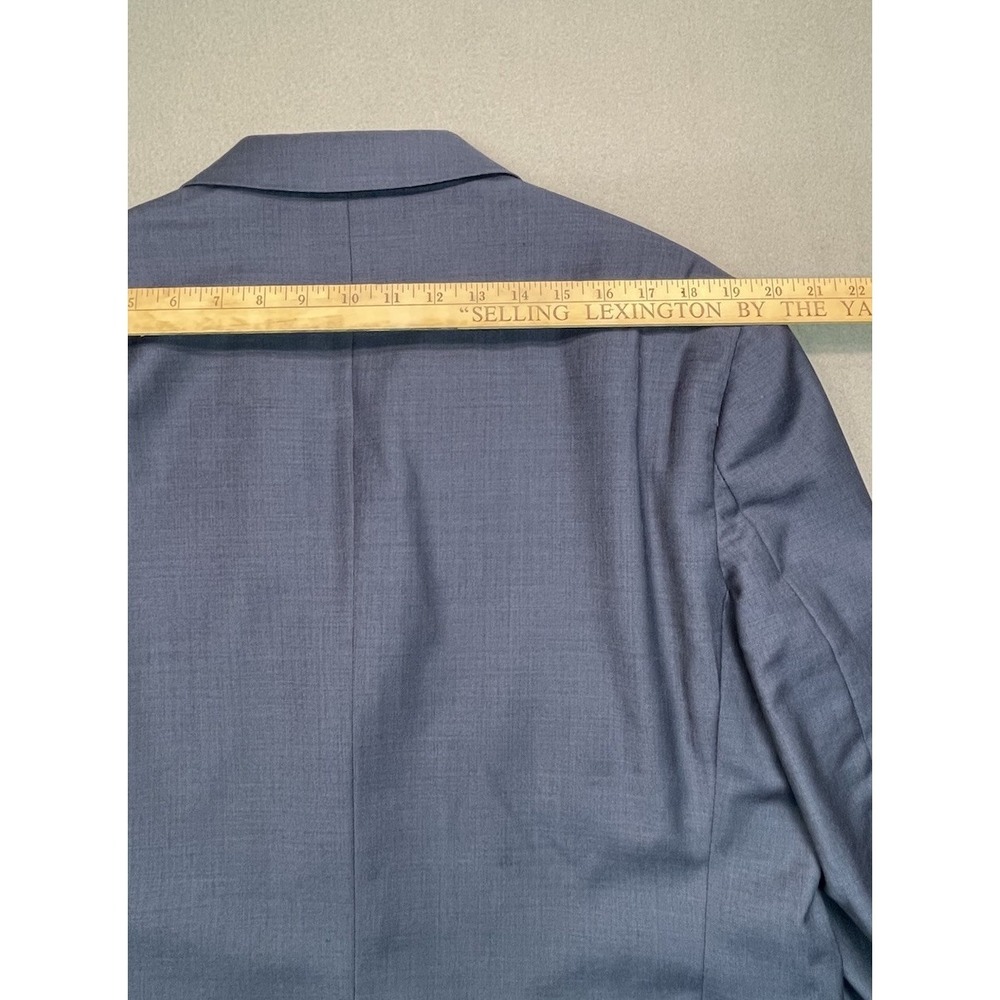 Jos A Bank Mens Traveler Suit 46R 40x27 Navy Blue Tailored Fit Wool 2 Piece Hymn - Picture 15 of 16